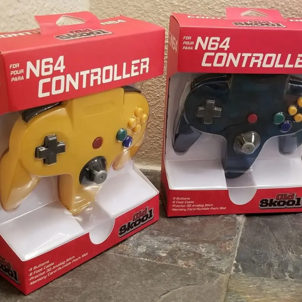 2 N64 Controllers - Ice Blue & Yellow (NEW) - Nintendo - Funtastic - Nintendo64